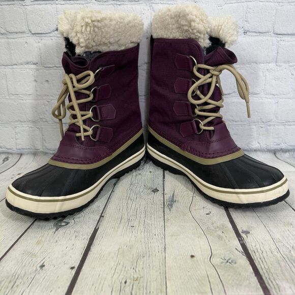 Sorel Carnival Snow Boots Women Size 6 Purple Winter Waterproof Insulated Shoes - Picture 6 of 15